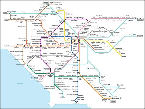 Los Angeles junction railway map - Map of Los Angeles junction railway (California - USA)