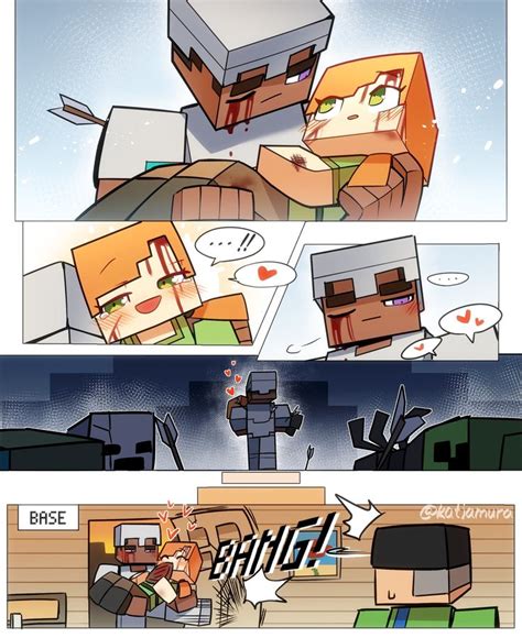 Steve save Alex | Minecraft anime, Minecraft comics, Minecraft funny