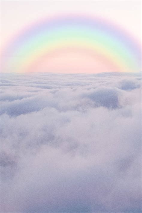 Download Sea Of Clouds With Pastel Rainbow Wallpaper | Wallpapers.com