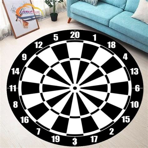 Dartboard Pattern Round Rug Carpet Dart bull's-eye Bedroom Floor Mat ...