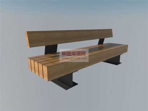 防腐木户外座椅公园长椅长凳SKP模型su模型_免费SU模型