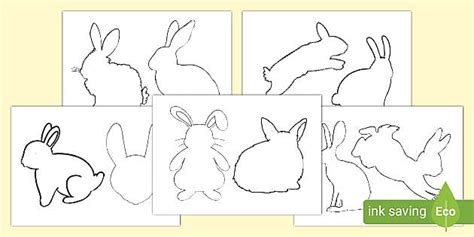 Rabbit Shadow Puppet Templates Cut-Outs (teacher made)
