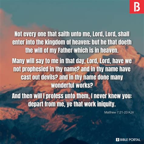 Matthew 7:21-23 KJV - Bible Scripture Image - Bible Portal