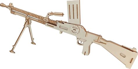 Buy IFIYOOY 3D Wooden Puzzles for Adults and Kids LMG Gun Wood Building ...