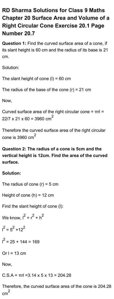 RD Sharma Solutions Class 9 Maths Exercise 20.1 Solutions - RD Sharma ...