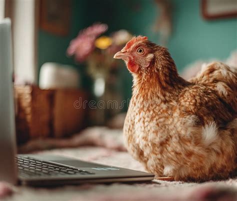 Image result for Hen Using a Computer
