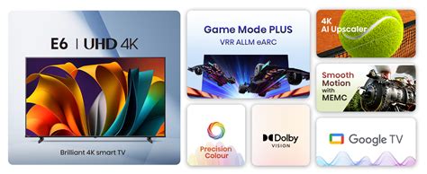 Hisense 139 cm (55 inches) E6N Series 4K Ultra HD Smart LED Google TV ...