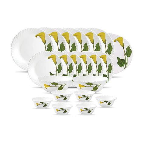 LaOpala Diva, Classique Collection, Opal Glass Dinner Set 21 pcs, Amber ...