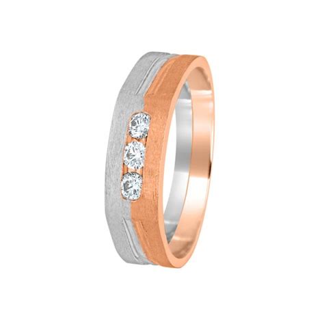 Buy Three Diamond Dual Toned Platinum Men's Ring Online | ORRA