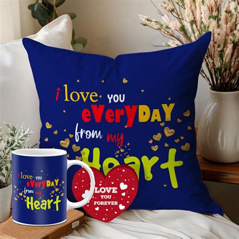 Buy SKYTRENDS Valentine’s Day, Birthday, Combo (Cushion with Filler 12 ...