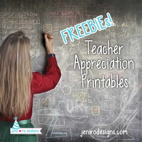 Teacher appreciation printables in the Free Printable library!