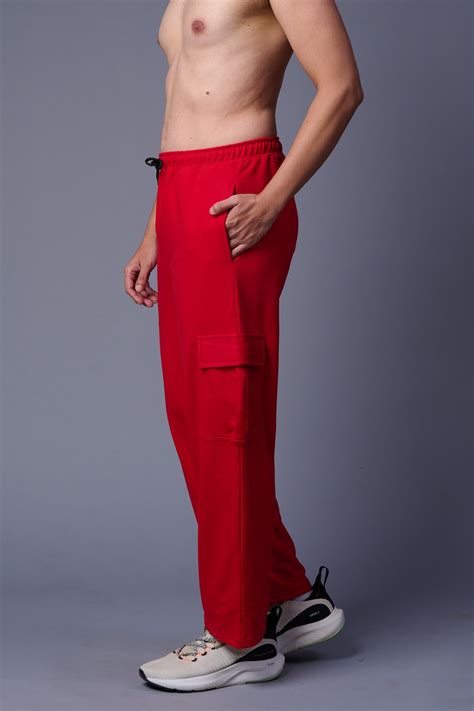 Plain Red Joggers for Men by Go Devil
