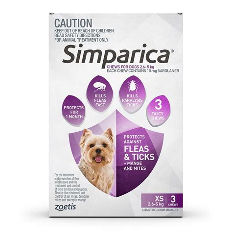 Simparica 10mg Chewable Tablets For Dogs >2.5-5 kg (6-11 lbs) : Amazon ...
