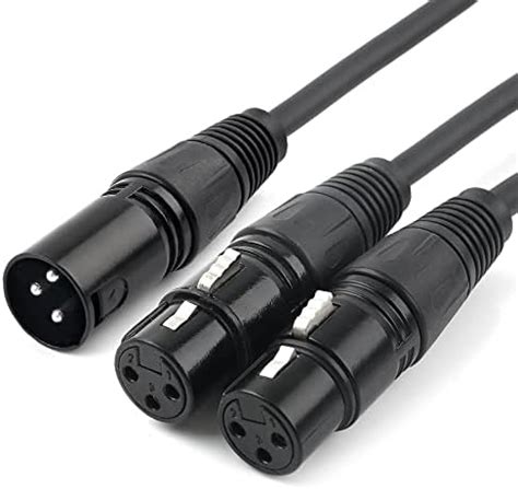 VRCT XLR Y-Splitter Cable Dual Female XLR to Male XLR Mic Combiner Y ...