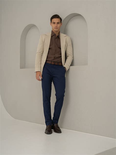 Buy Men's Dust Navy Stripes Stretchable Formal Trousers