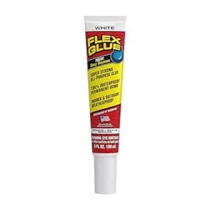 Flex Glue, 6oz Squeeze Tube, White, Super Strong, Rubberized Waterproof ...