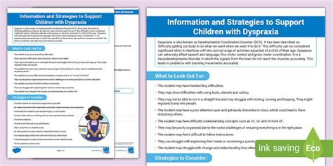 An Introduction to Dyspraxia (teacher made) - Twinkl