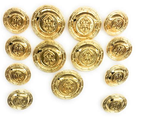 13 Gold Buttons Set - Cross Crest~ 14kt Plated ~Celebrities, Designers ...