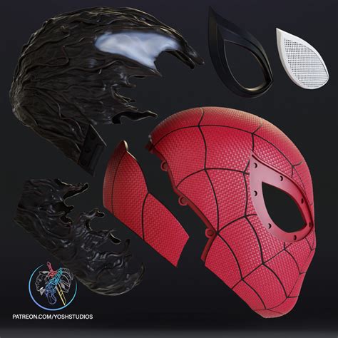 Spiderman Becoming Venom Mask 3D Print File STL - Yosh Studios