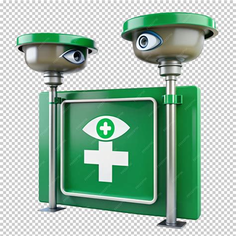 Emergency eye wash stations isolated on transparent background ...