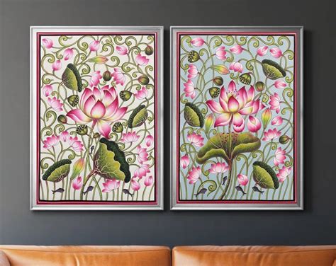 Lotus Print Indian Folk Art Traditional Indian Lotus Printable Wall Art ...