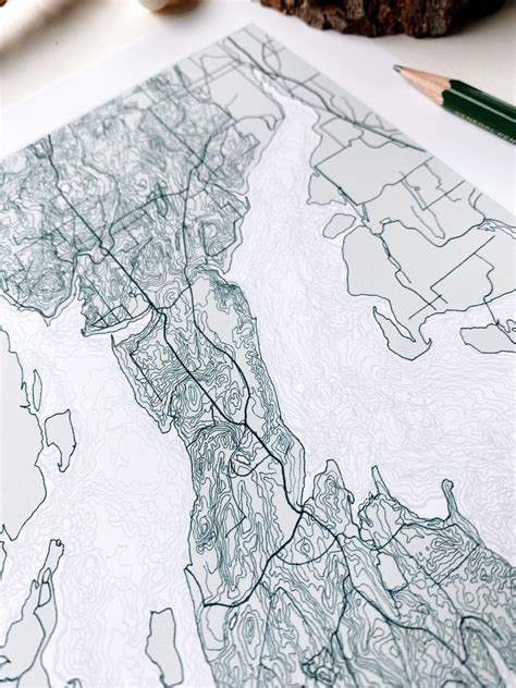 KEY PENINSULA Washington Topographic Bathymetric Map: PRINT — Turn-of ...