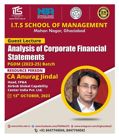 A Guest Lecture on ‘Analysis of Corporate Financial Statements’ by Mr ...