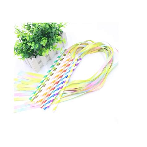 Binwwede Ribbon Wands Mix Color Ribbon Bells Fairy Stick Wish Wands ...