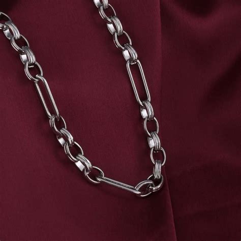 Silver Figaro Chain Necklace – PALMONAS