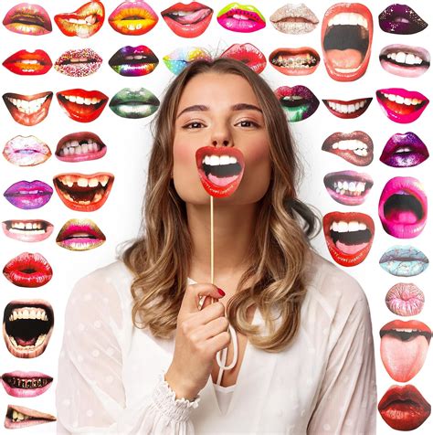 AUEAR, 40 Pack Party Photo Booth Props Funny Lips India | Ubuy