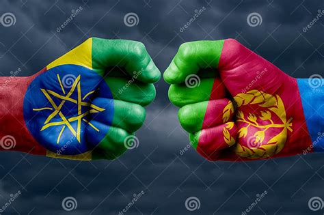 ETHIOPIA Vs ERITREA Confrontation, Religious Conflict. Men S Fists with ...