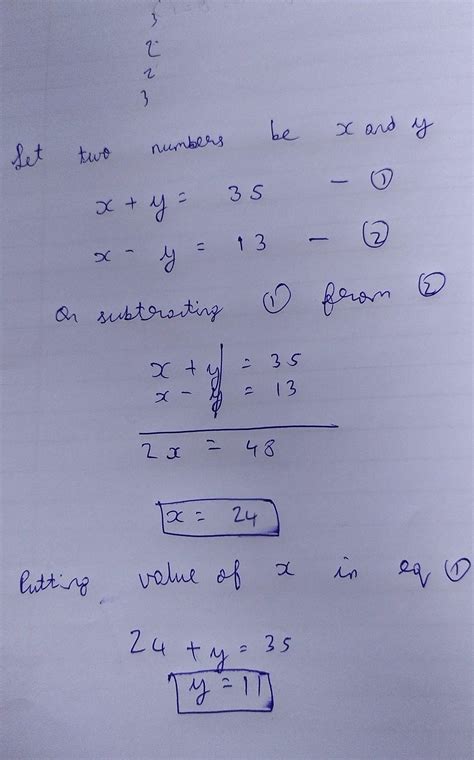 1. Sum of two numbers is 35 and their difference i13. Find the numbers ...