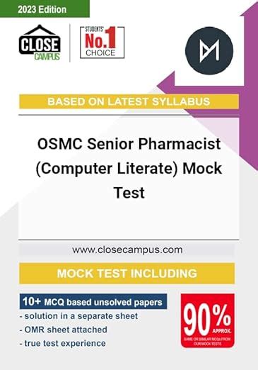 OSMC Senior Pharmacist (Store & Inventory Management) Mock Test-English ...