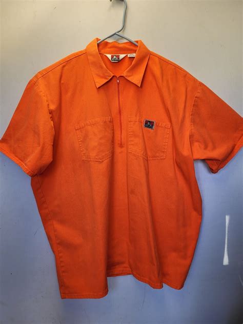 Ben Davis XXXL Orange Hoosier Daddy 1/4 Zip Up Shirt 2343 | eBay