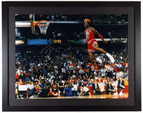 Michael Jordan Signed 1988 All-Star Game Free Throw Dunk Custom Framed ...
