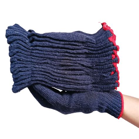 STYLERA 100% Cotton Knitted Safety Protection Grip Work Gloves for ...