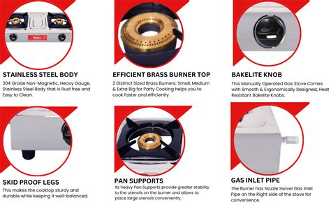 Khaitan 2 Burner Classic Stainless Steel Manual Gas Stove (2 Burners ...