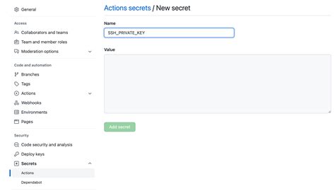 using secrets in github action github dogs