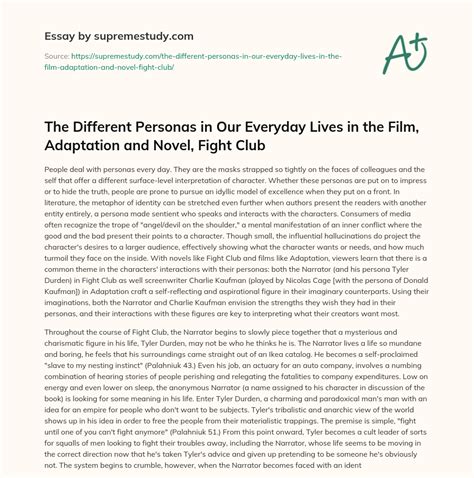 The Different Personas in Our Everyday Lives in the Film, Adaptation ...