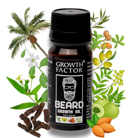 Buy GROWTH FACTOR Beard Growth Oil 10ml for Men/Fast Natural Growth ...