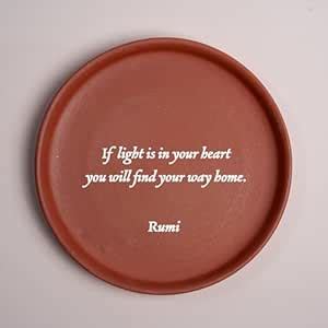 Buy Almiro Tree Terracotta Wall Plate with English Quote - Rumi | Wall ...