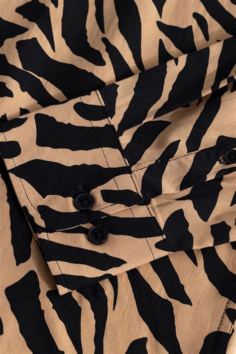 Buy Men's Vize Abstract Brown Shirt Online | SNITCH