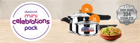 Buy Ultra Duracook Mini Celebrations pack of 2L & 3L Pressure cooker ...