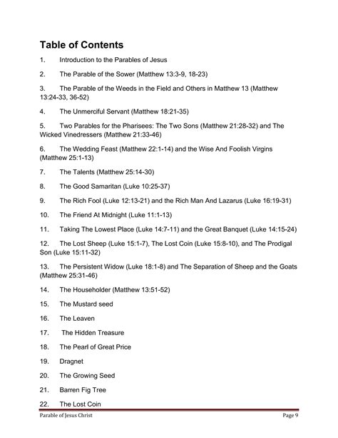 The parables of our Lord Jesus Christ elaborated in depth | PDF