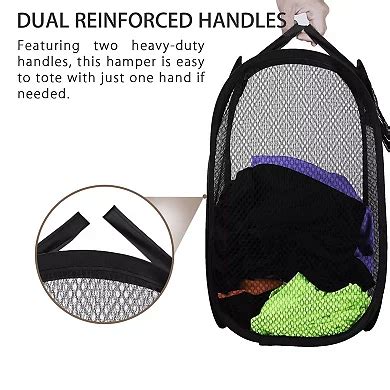 Mesh Hamper Foldable Laundry Bag Storage Basket