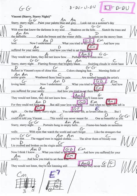 Starry Starry Night Guitar Chords