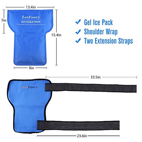 LotFancy Gel Ice Pack with Shoulder Wrap, Hot Cold Therapy Compress for ...