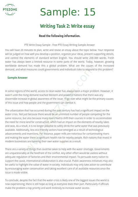 Image result for Pte Write Essay Example Test