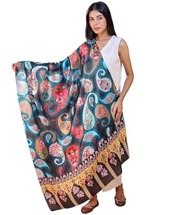 Buy SWI WITH LABEL Women Printed Black Floral Wool Shawl_P19_Black at ...