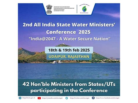 2nd edition of All India State Water Ministers' Conference on February ...